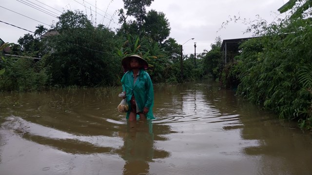 Thừa Thiên - Huế: Mưa lớn nhiều tuyến đường bị ngập, 1 phường cho học sinh nghỉ học 