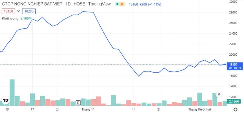 Diễn biến giá cổ phiếu BAF thời gian gần đây (Nguồn: TradingView)