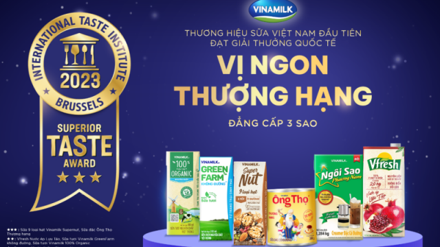 Thương hiệu sữa Việt Nam đầu tiên có sản phẩm đạt 3 sao từ Giải thưởng Superior Taste Award 