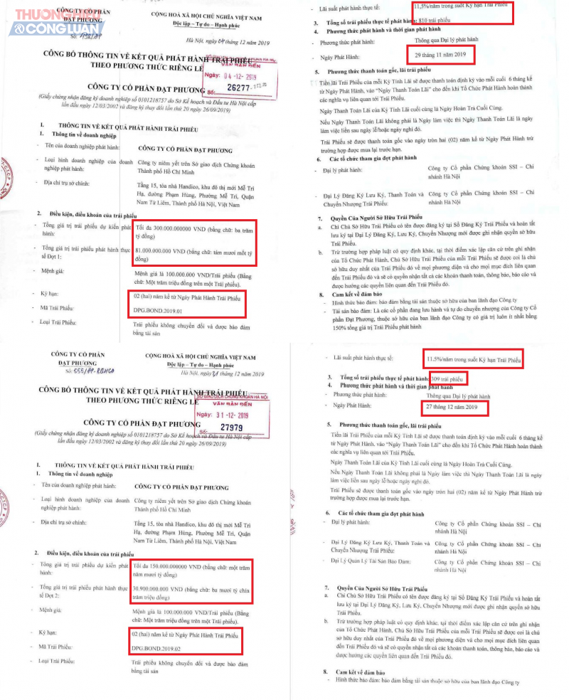 Lô trái phiếu mã DPG.BOND.2019.01 và lô trái phiếu mã DPG.BOND.2019.02 của Phát Đạt Group thông qua 2 đợt năm 2019.