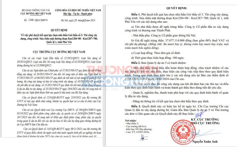Gói thầu thi công sửa chữa hơn 37 tỷ tại Quốc lộ 1, tỉnh Phú Yên mà Công ty Thịnh Phát trúng thầu với tỷ lệ tiết kiệm chỉ 0,13% Gói thầu thi công sửa chữa hơn 37 tỷ tại Quốc lộ 1, tỉnh Phú Yên mà Công ty Thịnh Phát trúng thầu với tỷ lệ tiết kiệm chỉ 0,13%