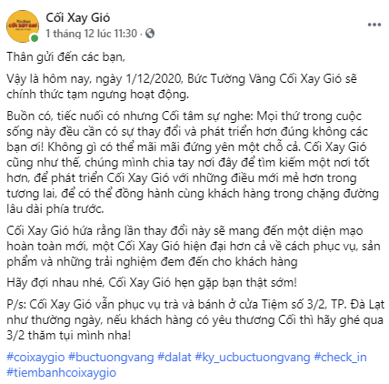  Tiệm bánh Cối Xay Gió “huyền thoại” tại Đà Lạt đóng cửa, chủ tiệm tiết lộ nguyên do và chia sẻ 4 bài học đắt giá - Ảnh 1.