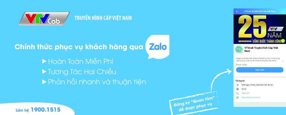 Truyền hình Cáp Việt Nam phục vụ khách hàng trên Zalo