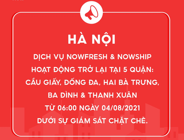 Từ hôm nay, Now hoạt động lại ở 5 quận Hà Nội, là quận nào? - Ảnh 1. Từ hôm nay, Now hoạt động lại ở 5 quận Hà Nội, là quận nào? - Ảnh 1.