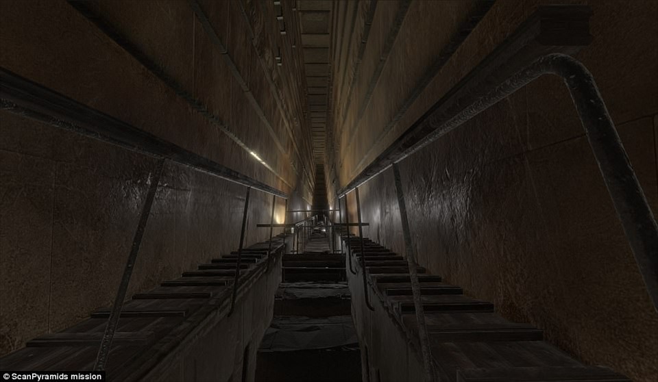 Căn phòng Grand Gallery. Ảnh: ScanPyramids