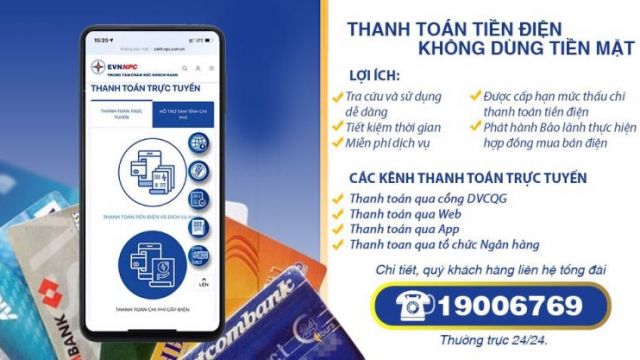 Tỷ lệ tiền điện thanh toán không dùng tiền mặt toàn EVN đạt 96,97%