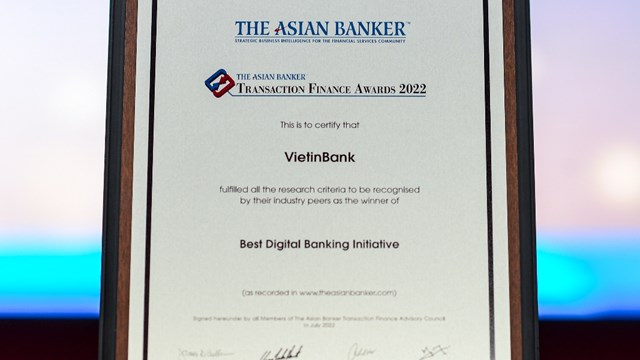 VietinBank eFAST: Ngân hàng số sáng tạo nhất Châu Á - Thái Bình Dương