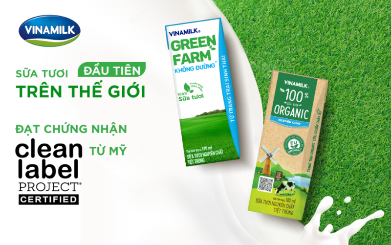 Sữa tươi Vinamilk Green Farm & Vinamilk Organic đạt chứng nhận của tổ chức Clean Label Project từ Mỹ Sữa tươi Vinamilk Green Farm & Vinamilk Organic đạt chứng nhận của tổ chức Clean Label Project từ Mỹ
