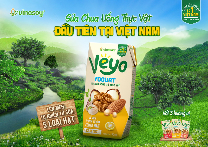 Vinasoy ra mắt thương hiệu VEYO Yogurt - Sữa chua uống 100% thực vật đầu tiên tại Việt Nam