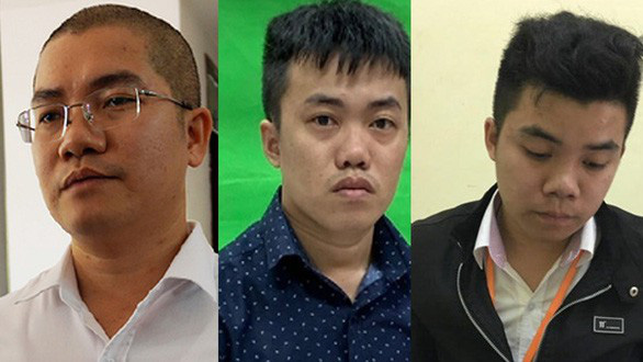  Nguyễn Thái Luyện (áo trắng) cùng đồng phạm bị đề nghị truy tố về tội lừa đảo chiếm đoạt tài sản và rửa tiền. 